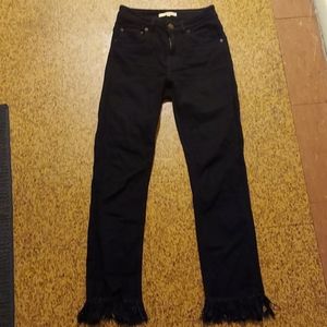 Maje Fringe Trim Denim jeans